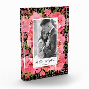 Watercolor Floral Custom Wedding Photo Block