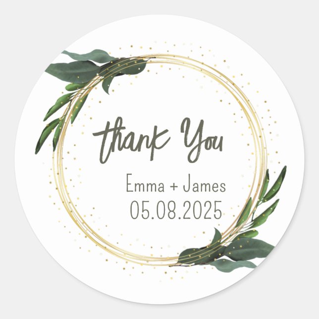 Watercolor Floral Customizable Text Sticker (Front)