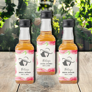 Watercolor Floral Derby Bridal Shower Favors Mini Liquor Bottle Label