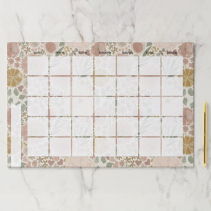 Watercolor Floral Desk Calendar Paper Pad