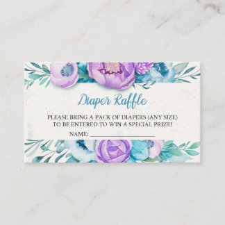 Watercolor Floral Diaper Raffle Enclosure Card