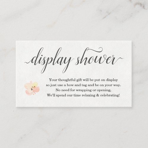 Watercolor Floral Display Shower Invitation Insert