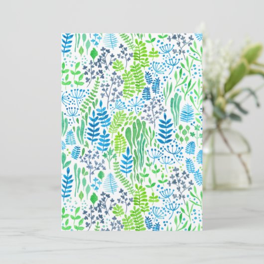 Watercolor floral doodles white (Standing Front)