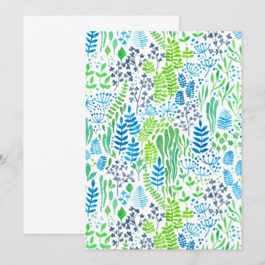 Watercolor floral doodles white (Front/Back)