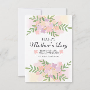 Watercolor Floral Dream Romantic Mothers Day Card