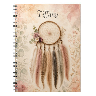 Watercolor Floral Dreamcatcher Boho Journal Book