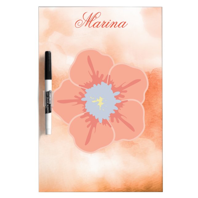 Watercolor Floral Dry Erase Board (Front)