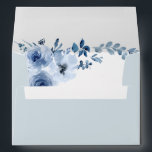 watercolor floral dusty blue wedding envelope<br><div class="desc">a lovely dusty blue envelope with painted blue flowers. The purple color on this envelope can be personalized.</div>