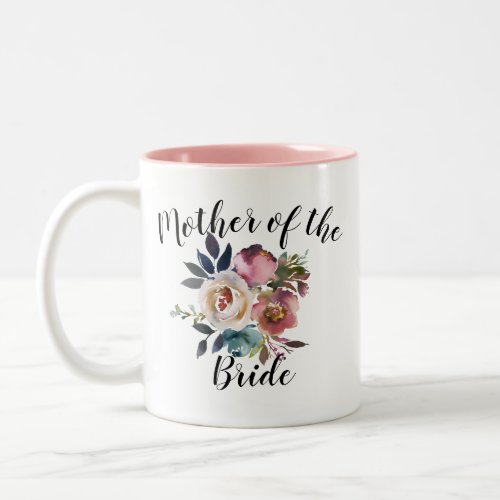 Watercolor Floral Dusty Rose Mother Bride Wedding Two_Tone Coffee Mug