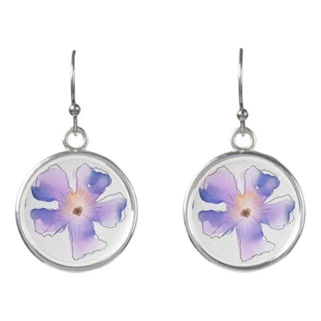 Watercolor floral earrings (Front)