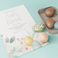 Watercolor Floral Easter Brunch Invitation