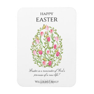 Watercolor Floral Easter Egg Happy Easter Magnet