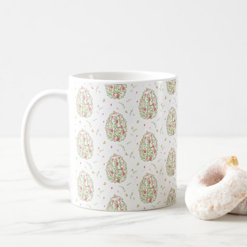 Watercolor Floral Easter Eggs Happy Easter Pattern Coffee Mug