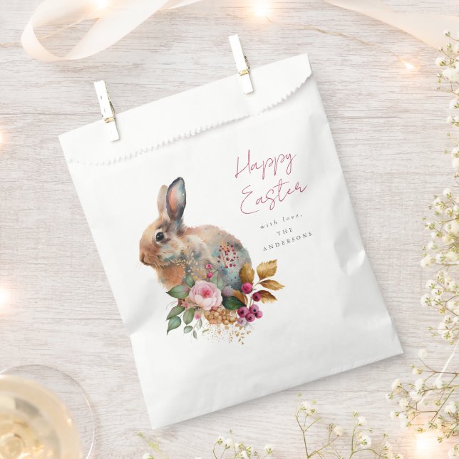 Watercolor Floral Easter Favor Bag (Clipped)