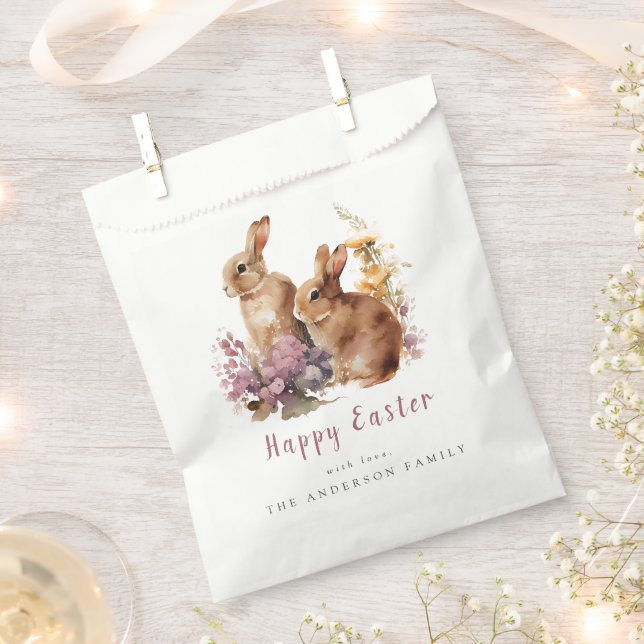 Watercolor Floral Easter Favor Bag (Clipped)