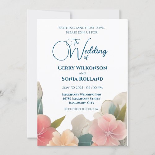 Watercolor Floral Elegance Wedding Invitation