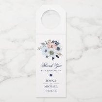 Watercolor Floral Elegant Anemone Bouquet Wedding Bottle Hanger Tag