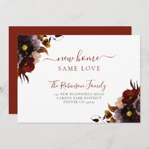 Watercolor floral elegant chic moving announcement