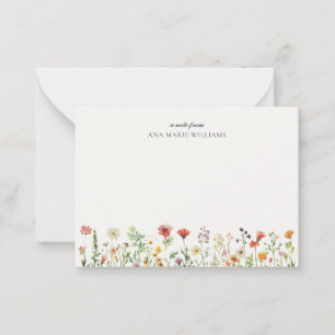 Watercolor Floral Elegant Chic Note Card