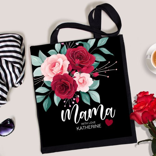 Watercolor floral elegant mama  tote bag