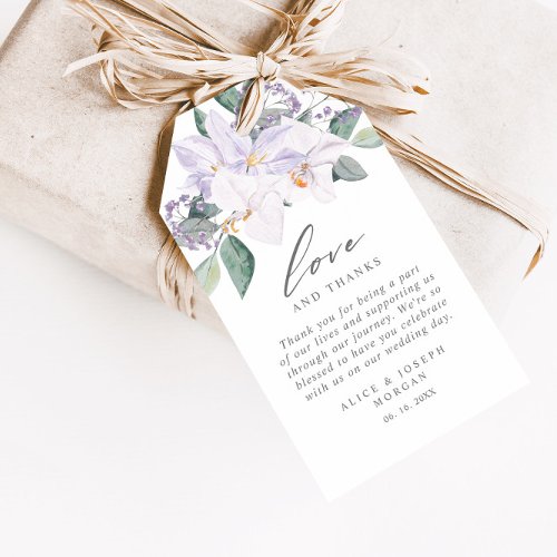 Watercolor Floral Elegant Wedding Thank You Gift Tags