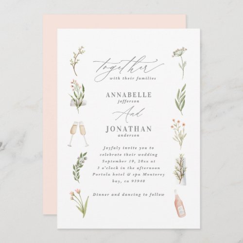 Watercolor floral elegant wildflower pretty rustic