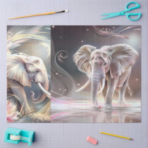 Watercolor Floral Elephant Ephemera Decoupage Tissue Paper