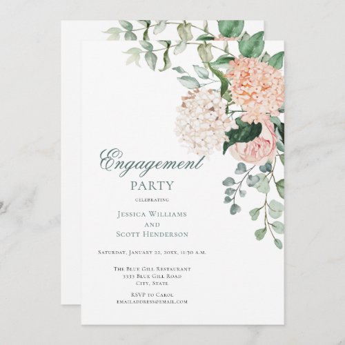 Watercolor Floral Engagement Party Invitation