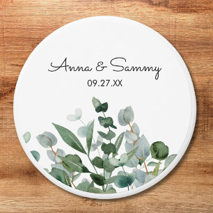 Watercolor Floral Eucalyptus Foliage Wedding Mini Candle Favors