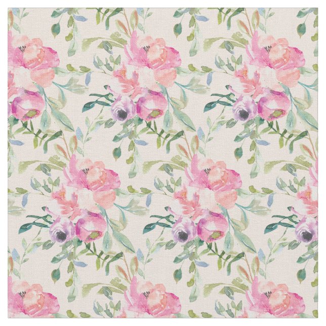 Watercolor Floral Fabric (Close Up)
