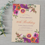 Watercolor Floral Fall 90th Birthday Invitation<br><div class="desc">Watercolor Floral Fall 90th Birthday Invitation. Create an enchanting birthday celebration with a "Watercolor Floral Fall" theme, where elegance meets the warm hues of autumn. This design blends the soft, ethereal beauty of watercolor florals with the rich tones of fall, creating a sophisticated yet whimsical atmosphere. Perfect for an elegant...</div>