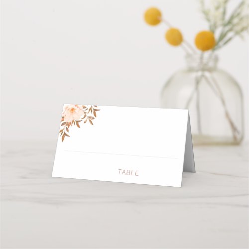 Watercolor Floral Fall Ivory Wedding Place Card