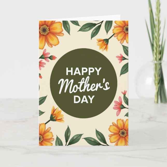 Watercolor Floral Family Card (Front)