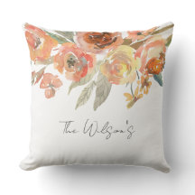 Watercolor Floral Family NAME Newlyweds Fall Art