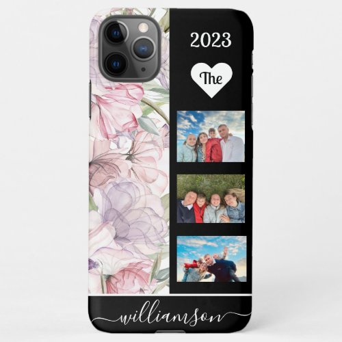 Watercolor Floral  Family Photo Collage  iPhone 11Pro Max Case