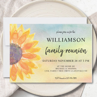 Watercolor Floral Family Reunion Invitation