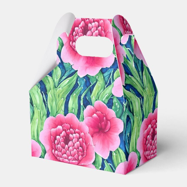 Watercolor Floral Favor Box (Front Side)
