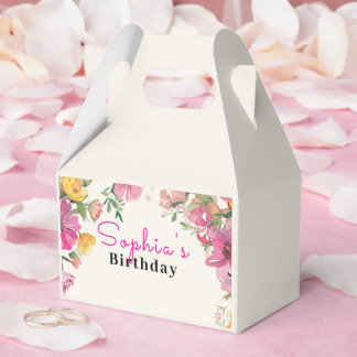 Watercolor Floral Favor Boxes