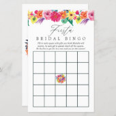 Watercolor Floral Fiesta Bridal Shower Bingo Game (Front/Back)