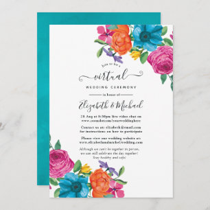 Watercolor Floral Fiesta Online Virtual Wedding Invitation