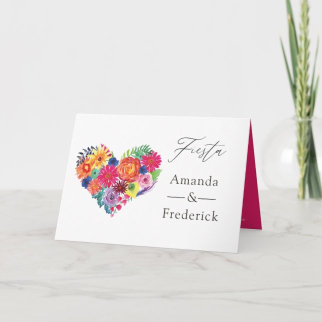 Watercolor Floral Fiesta Wedding Program (Front)