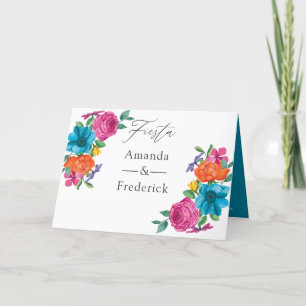 Watercolor Floral Fiesta Wedding Program