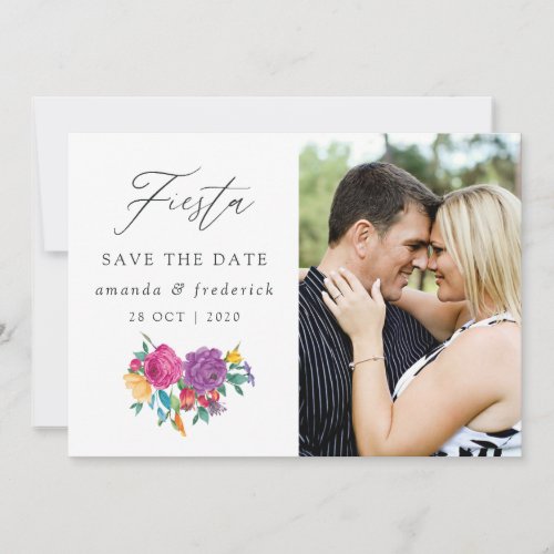 Watercolor Floral Fiesta Wedding Save The Date