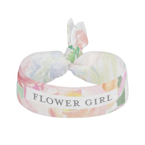 Watercolor Floral Flower Girl Elastic Hair Tie