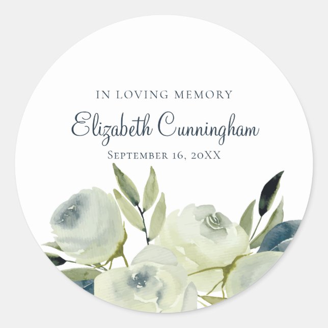 Watercolor Floral Flower Memorial Envelope Seal (Front)