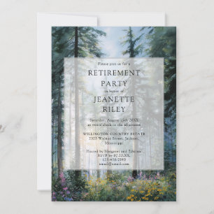 Watercolor Floral Forest Elegant Retirement Party Invitation