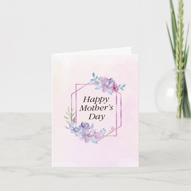 Watercolor Floral Frame Mother's Day Invitation (Front)