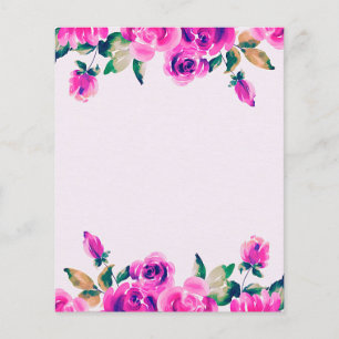 Watercolor floral frame scrapbook background paper