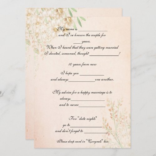 Watercolor Floral  Funny Marriage Advice Custom Invitation