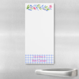 Watercolor Floral G Check LIFE is Better TOWN NAME Magnetic Notepad